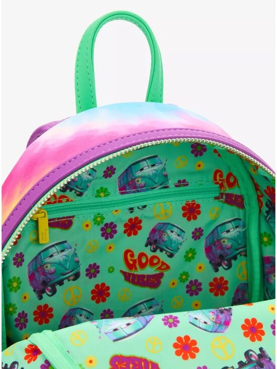 Loungefly Disney Pixar Cars Fillmore Tie-Dye Good Vibes Hippie Min Backpack NEW main image 5